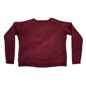 Peruvian Connection Women's Cable knit Sweater Burgundy Red Alpaca Wool Sz XL